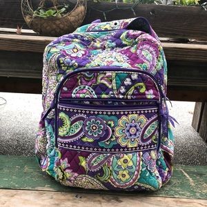 vera bradley purple paisley campus backpack